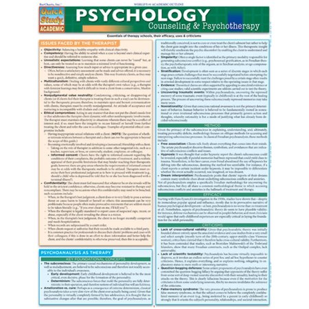 BARCHARTS Psychology - Counseling & Psychotherapy Quickstudy Easel 9781423216605
